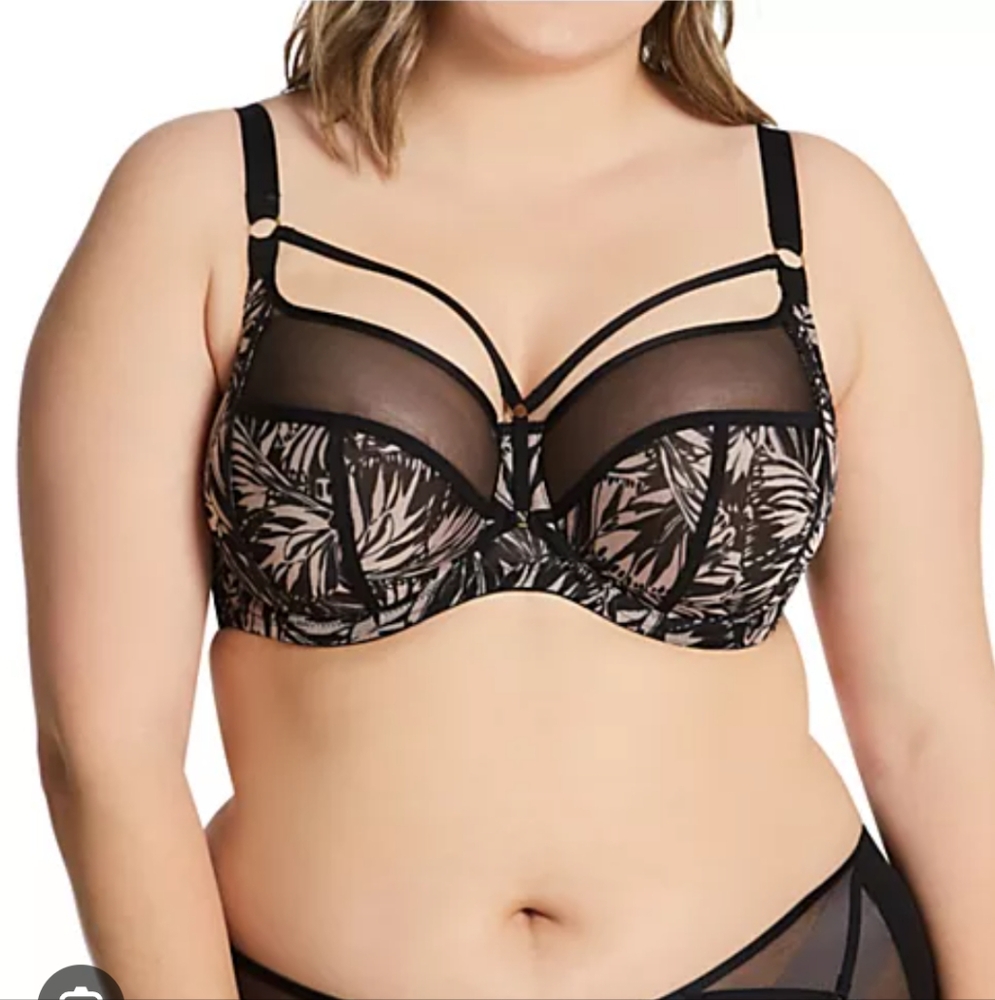 Sculptress By Panache Dionne Balcony Bra Butterfly Black Mesh Size 40F